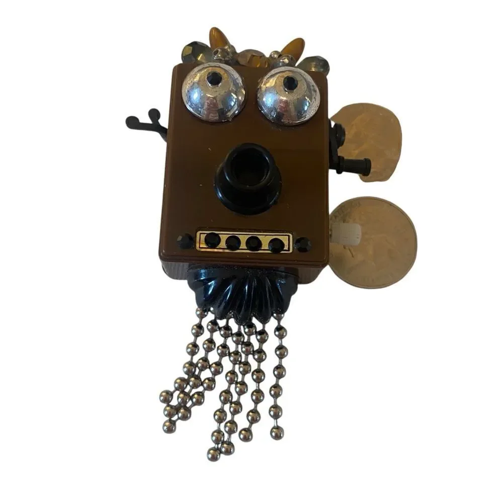 Amazing & Wholly Unique Vintage One of a Kind Telephone Robot Pin/Brooch.